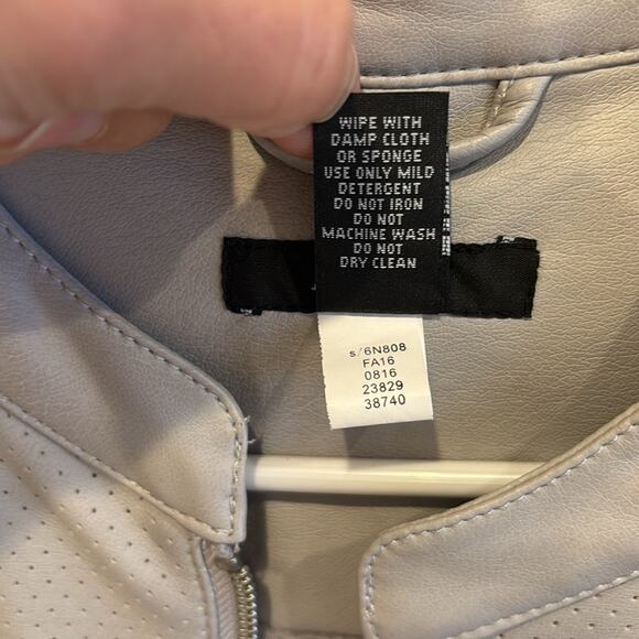 ALFANI faux leather grey jacket - Picture 5 of 8